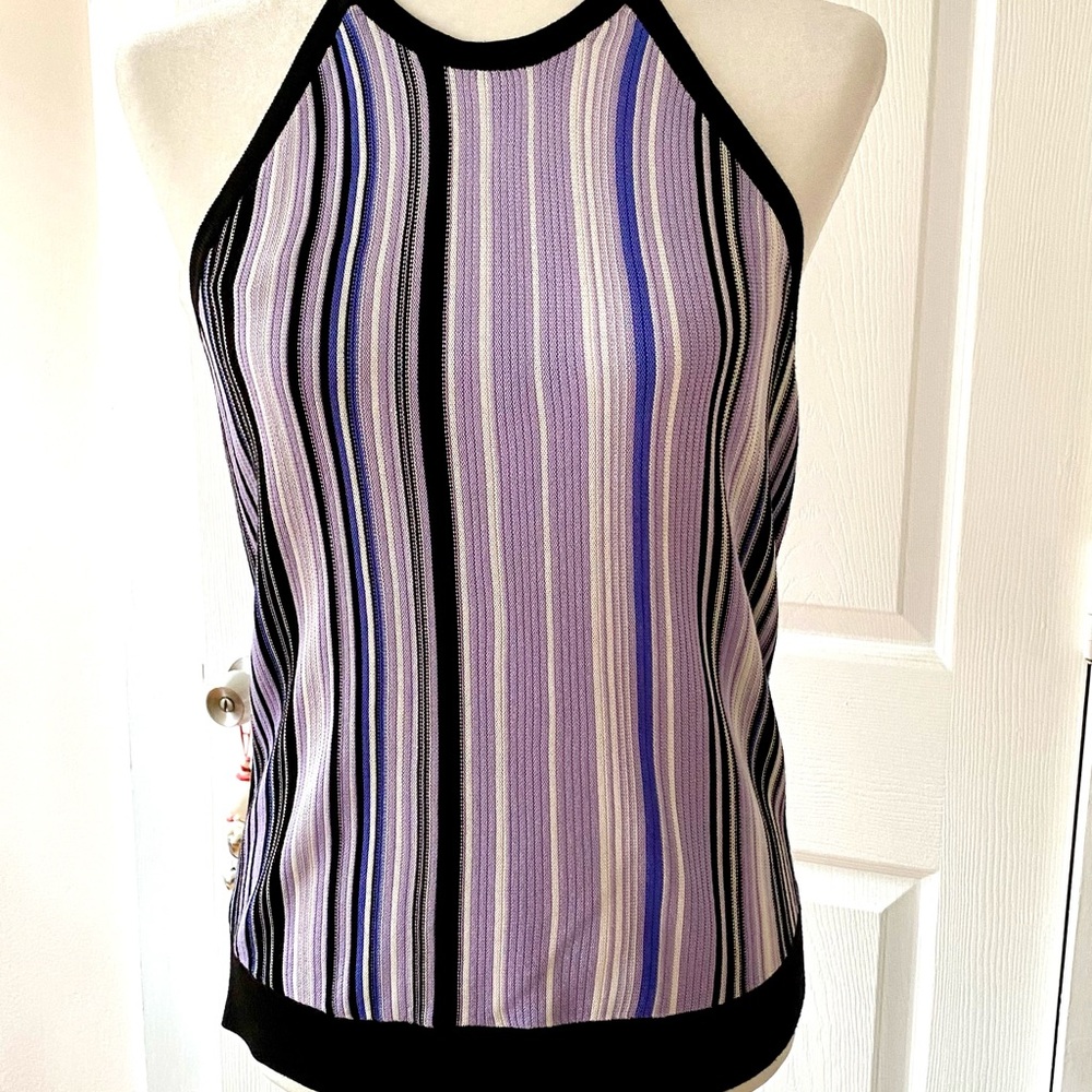 White House Black Market Purple Fitted Tank Top